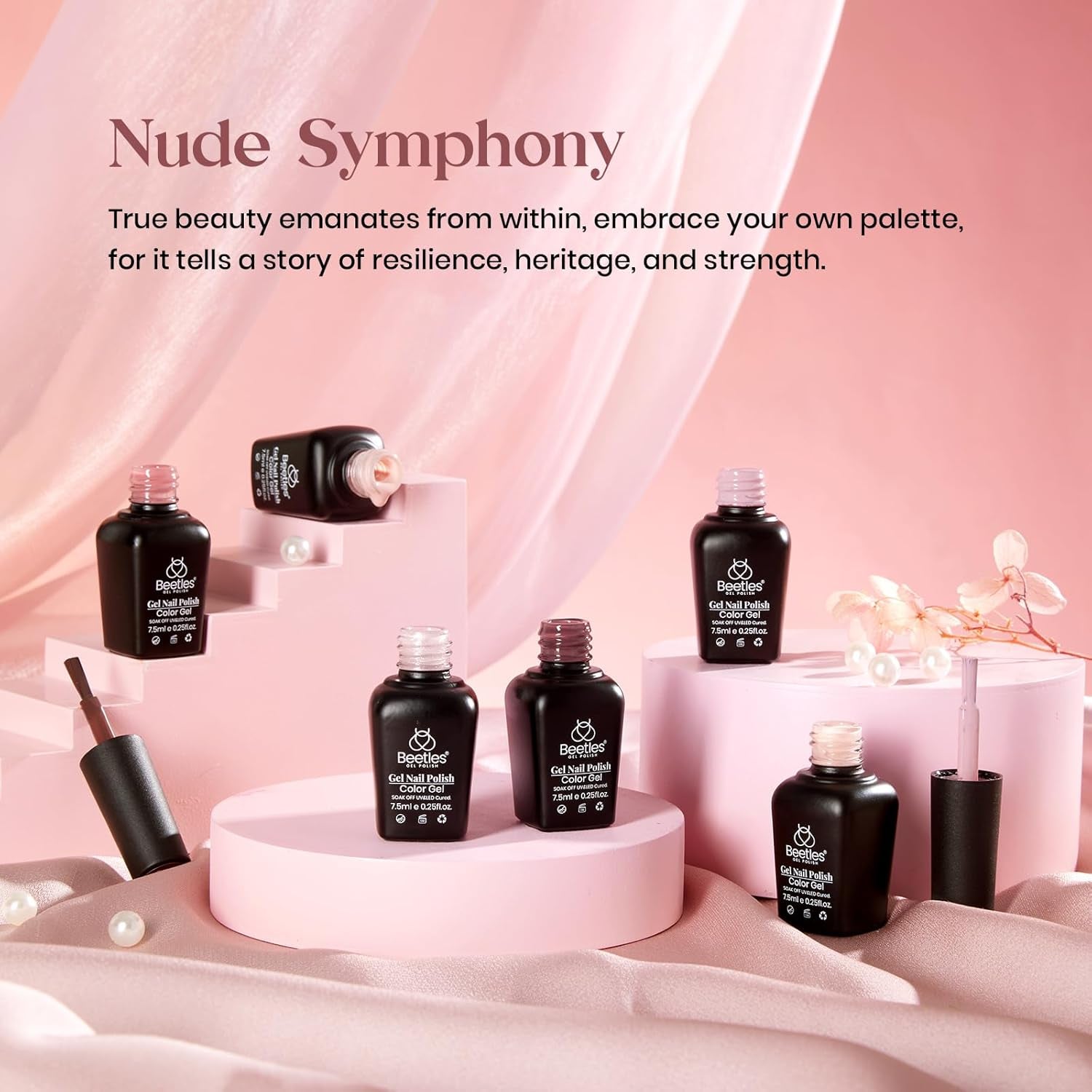 Nuded Colors Gel Polish Set 6 Colors Nude Symphony Glitter Neutral Pink Brown Nude Gel Nail Polish Soak off Uv Led Lamp Needed Nail Art Design Skintone Home Diy Gift - WORLD TIME VISITS