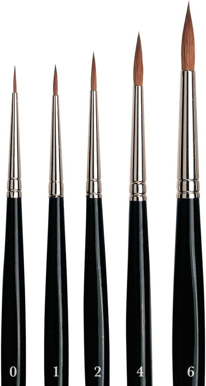 5359 Da Vinci Watercolor Russian Red Sable 5359-5 Brush Set-Includes Series 36 Sizes 0, 1, 2, 4 & 6-Round Shape