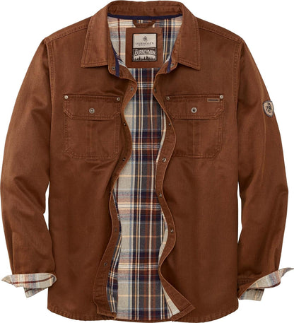 Journeyman Shirt Jacket Flannel Lined Shacket for Men Water-Resistant Coat Rugged Fall Clothing