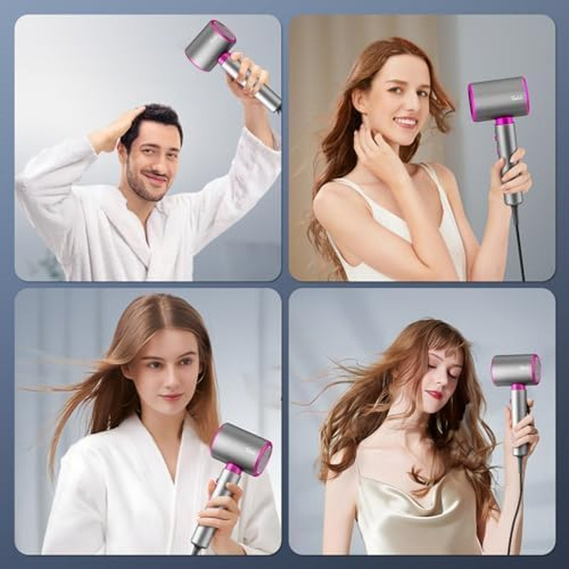 Professional 1875W High-Speed Low Noise Ionic Hair Dryer with Diffuser for Home and Travel - 110,000 RPM, Suitable for Women and Men