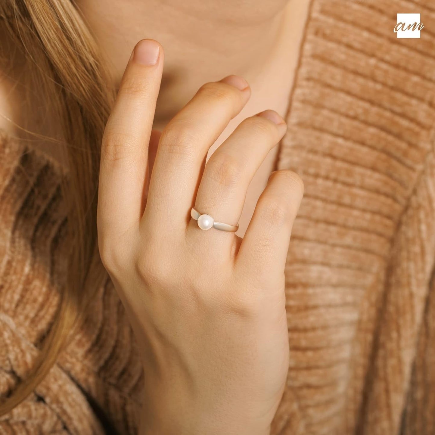 Women 925 Sterling Silver Freshwater Pearl Ring