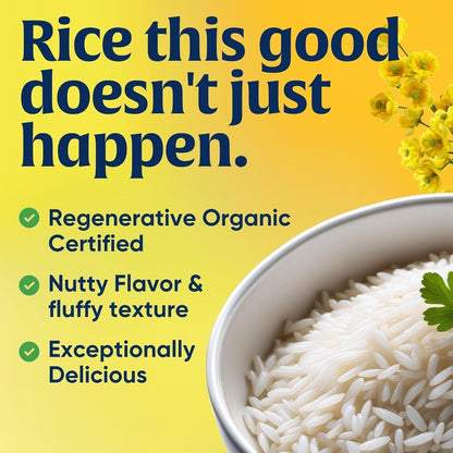 Regenerative Organic Certified (Roc) Long Grain White Basmati Rice – Non-Sticky, Fluffy Aromatic Organic Rice Grown in California, 32 Oz - WORLD TIME VISITS
