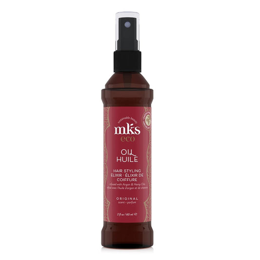 MKS Eco Oil - Hair Styling Elixir - Moroccan Argan Oil, Hemp Seed Oil - Moisturize & Nourish Hair, Control Frizz, Increase Smoothness - Vegan & Cruelty Free - WORLD TIME VISITS