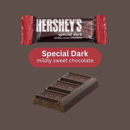 Hersheys Special Dark Mildly Sweet Chocolate Candy – Snack Size Special Dark Chocolate Candy Bar – Individually Wrapped – Bulk Candy Pack - 1 Pound (Pack of 1)