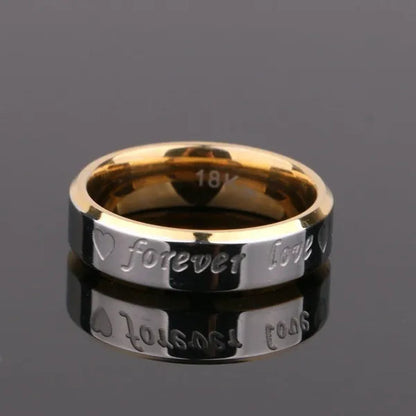 New Eternal Love Gold and Silver Rings Couple Gold Ring