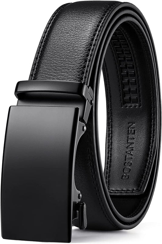 Ratchet Mens Belt Leather Dress and Casual with Adjustable Buckle, Trim to Fit