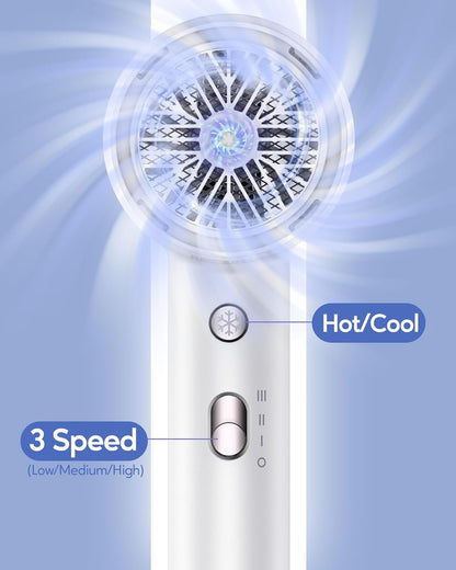 Hair Dryer with Diffuser 1875W Ionic Blow Dryer for Fast Drying with Concentrator Lightweight White.