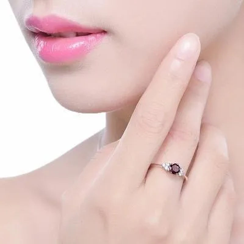 Red Ruby Jewelry Palace Natural Garnet Halo Engagement Ring Sterling Sliver Jewelry for Women