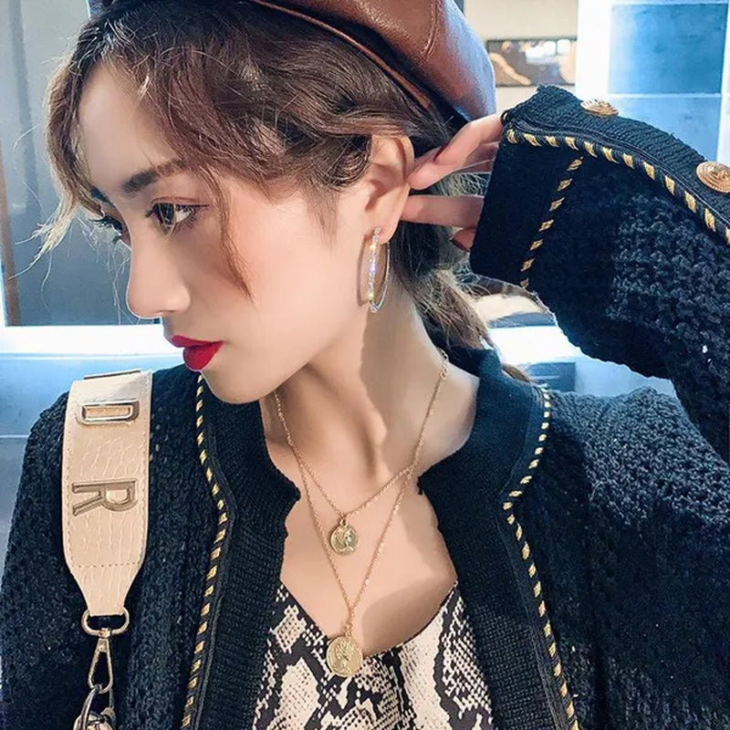 Fashion Women Hoop Earrings Micro Insert Zircon Diamond Earings Girl Banquet Party Big Circle Earrings Jewelry