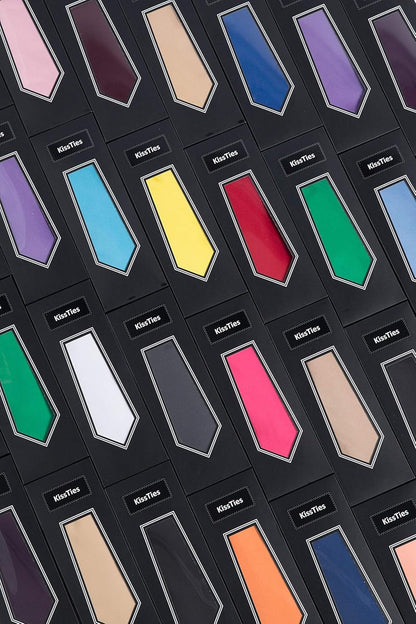 Satin Tie Set Solid Ties Mens Necktie + Pocket Square