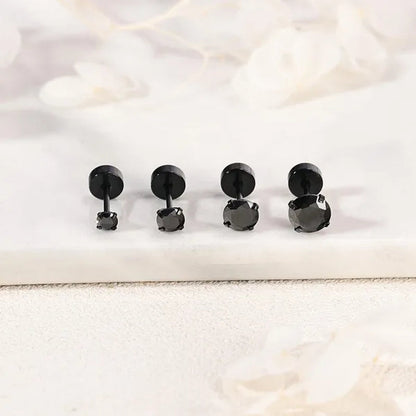 1 Pair Stainless Steel White Zircon Stud Earrings for Women Men Claw Earring Ear Helix Cartilage Piercings Flat Back Earrings Jewelry 20G