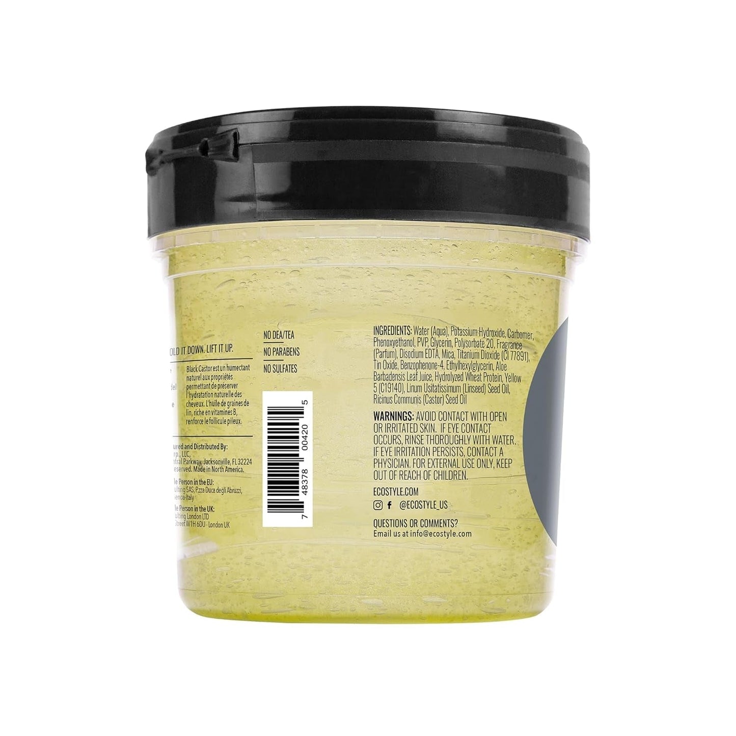 Black Castor and Flaxseed Oil Styling Gel - Helps Nourish and Repair Damaged Hair - Promotes Healthy Scalp - Provides Superior and Weightless Hold - Delivers Long Lasting Shine - 8 Oz