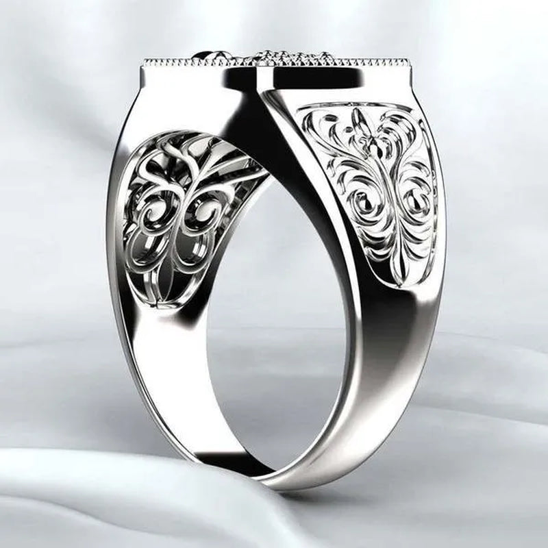 Exquisite Men's Retro Animal Relief Punk RING Silver Plated Ring Gold Plated Ring Party Carnival Banquet Wedding Classic Handsome Jewelry Ring Festival Jewelry Christmas Valentine's Day Anniversary Gift Size 6-13