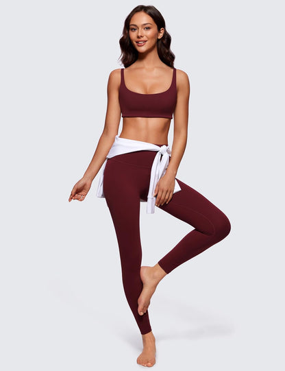 Butterluxe Spaghetti Strap Sports Bras for Women - Square Neck Yoga Wireless Low Coverage Padded Cami Crop Top