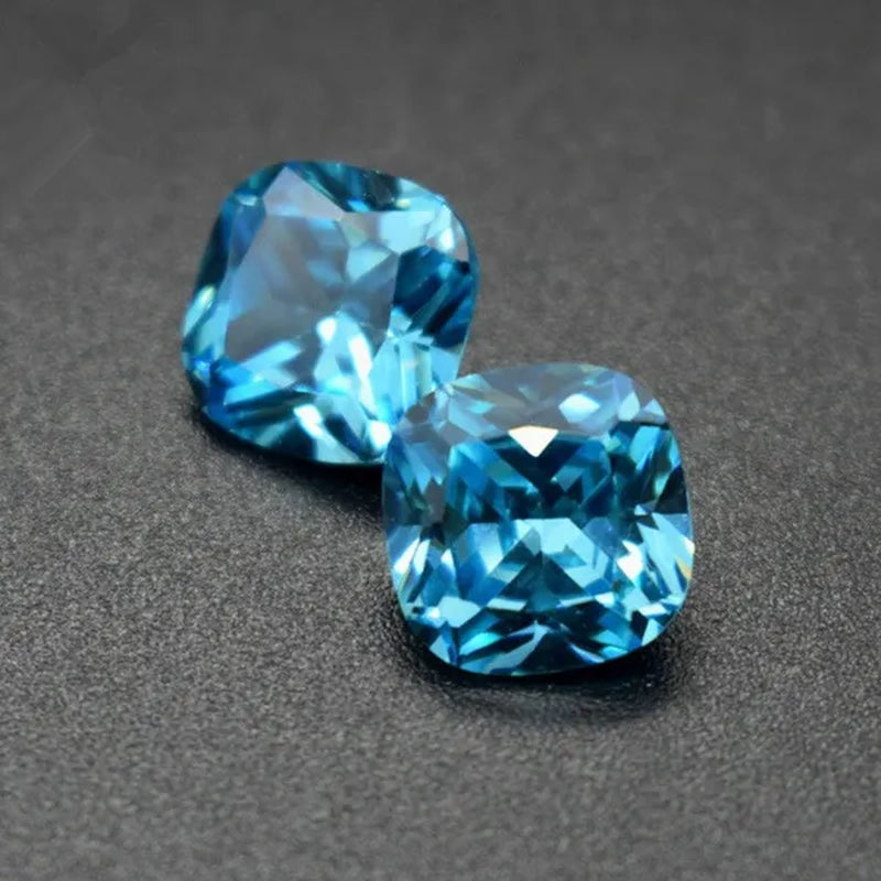 Sea Blue Sapphire 7x7mm 2.39ct Square Cut Shape AAAAA VVS Loose Gemstone