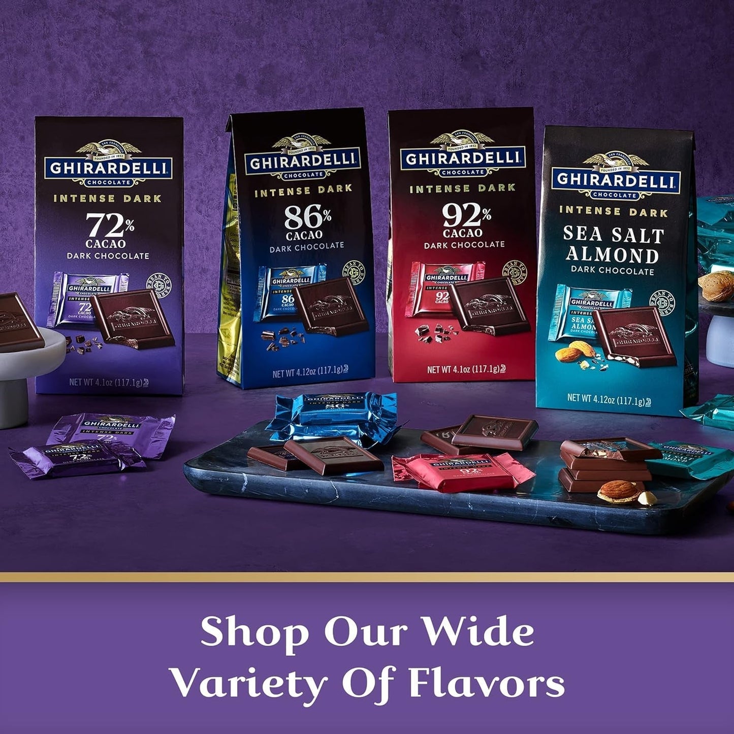 Intense Dark Chocolate Bar, 72% Cacao, Valentine’S Day Chocolate Gifts, 3.5 Oz Bar