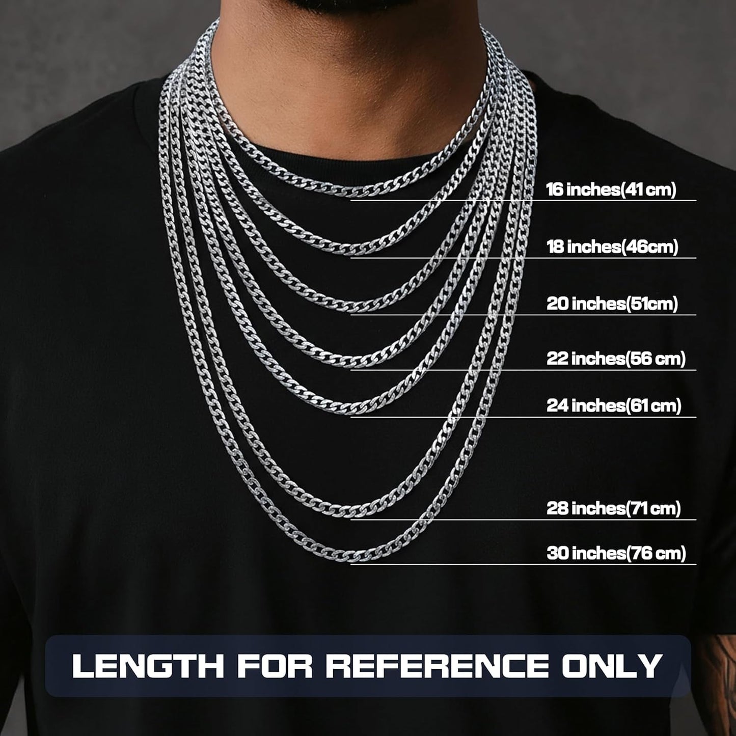 925 Sterling Silver Cross Necklace Beveled Edge for Men Women 5Mm Stainless Steel Non Tarnish Durable Cuban Link Curb Chain Crucifix Pendant Necklace Jewelry 16-30 Inches Christian Baptism Gifts