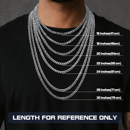 925 Sterling Silver Cross Necklace Beveled Edge for Men Women 5Mm Stainless Steel Non Tarnish Durable Cuban Link Curb Chain Crucifix Pendant Necklace Jewelry 16-30 Inches Christian Baptism Gifts