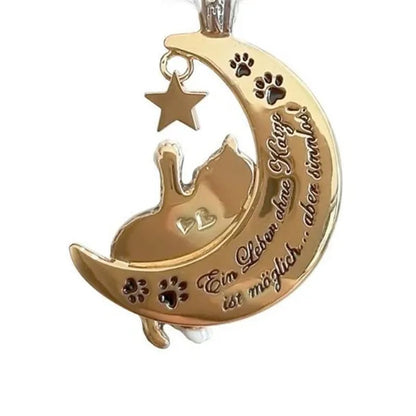 Cute cat necklace star moon diamond animal necklace wedding engagement anniversary princess jewelry gift