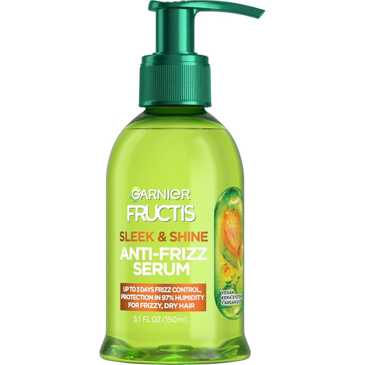 Fructis Sleek & Shine Anti-Frizz Serum for Frizzy, Dry Hair, Argan Oil, 5.1 Fl Oz, 1 Count (Packaging May Vary) - WORLD TIME VISITS