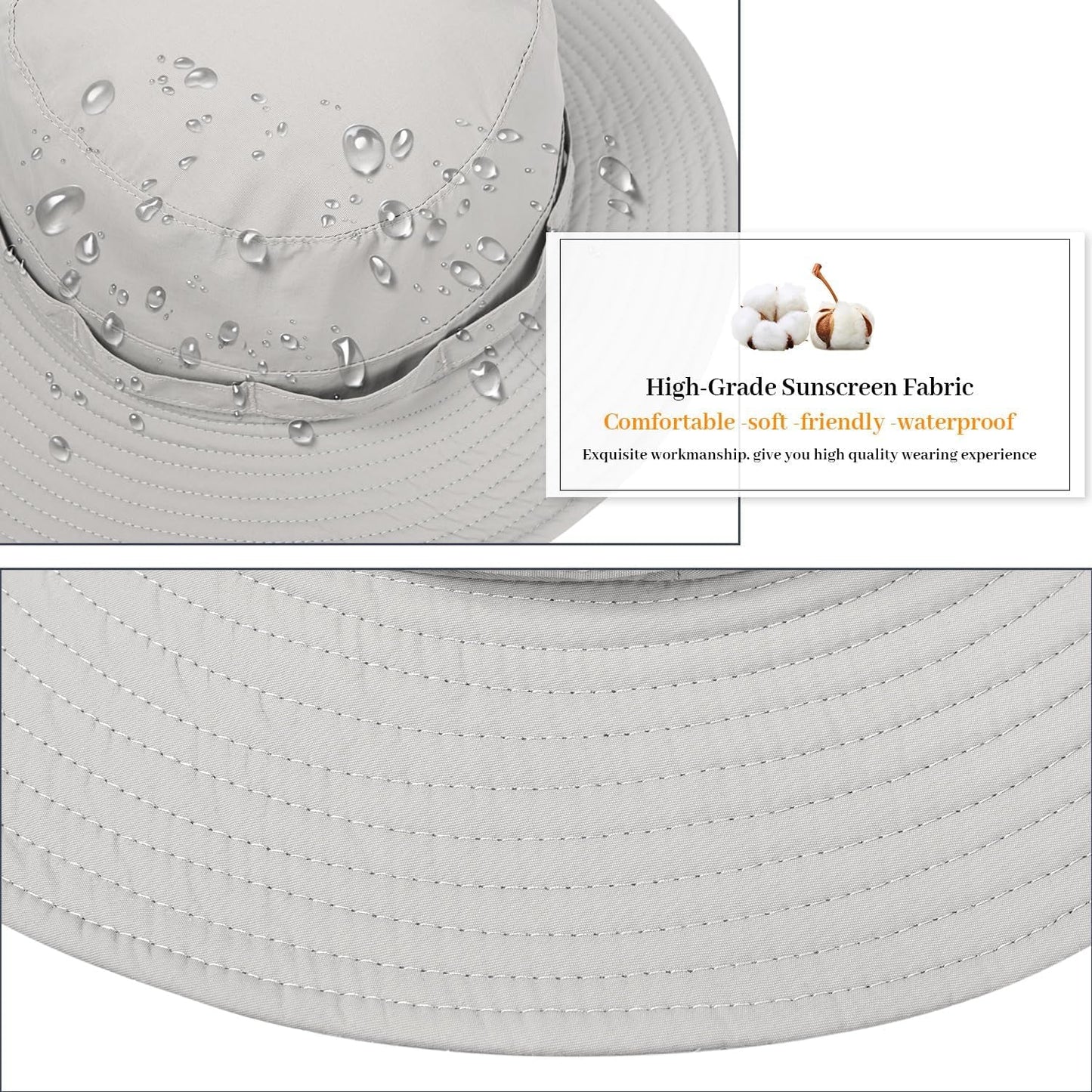 Outdoor Quick-Drying Sun Hat for Men, Summer Man Foldable Sun Protection Wide Brim Sun Hats Bucket Hats Beach Hat UPF 50+