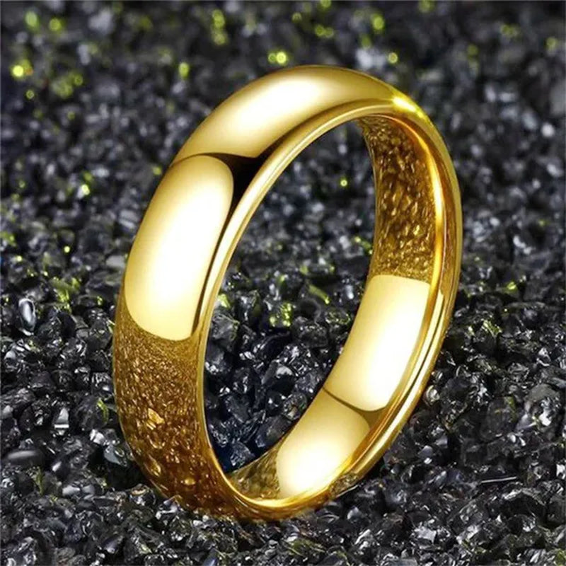 Couple Ring Simple Fashion Style Fine Jewelry Fashion Luxury Golden Engagement Wedding Ring Anniversary Gift Men and Women Ring