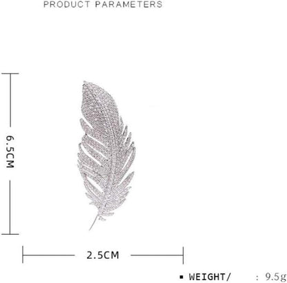 Rhinestone Feather Brooches Pin for Women Men Fashion Crystal Delicate Leaf Brooch Lapel Pins Elegant Dress Accessories Jewelry Boutonniere Corsage for Hat Bag Suit Tie Wedding Birthday