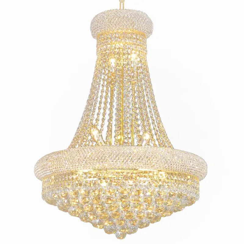 14-Lights Crystal Chandelier Modern French Empire Pendant Lamp Ceiling Hanging Lighting Fixture