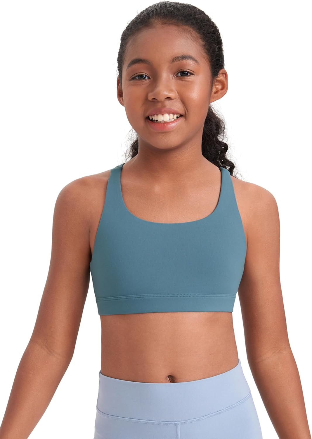 Girls Butterluxe Training Bra - Strappy Scoop Neck for Teens Kids Yoga Sports Comfort Dance Crop Top - WORLD TIME VISITS