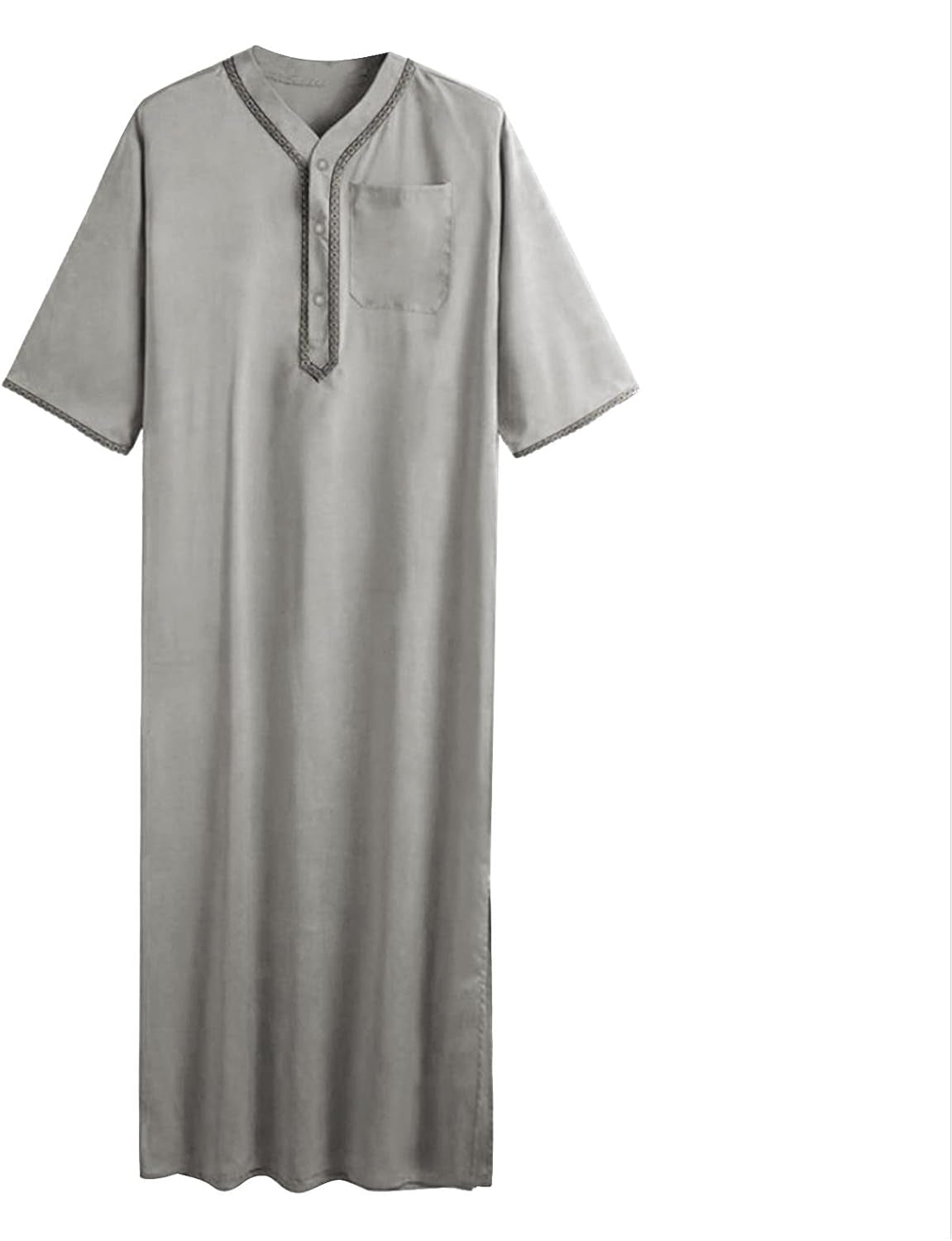 Muslim Clothes for Men Marocain Men'S Muslim Stripe Long Robe Black Robe Men Mens Muslim Thobe for Men Islam Mens Nightshirt Muslim Thobe Robe for Men Thobe for Men
