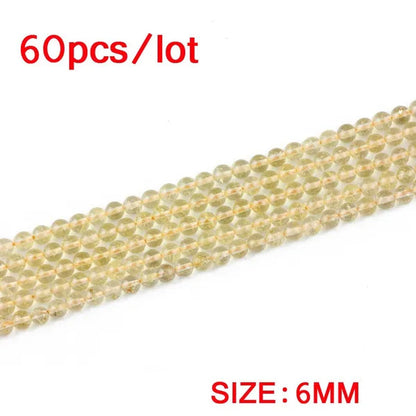 Citrine Beads Natural Crystal Stone Top Quality Yellow Creastly Round Loose Beads Ball 4/6/8/10/12MM Jewelry Bracelet Making DIY