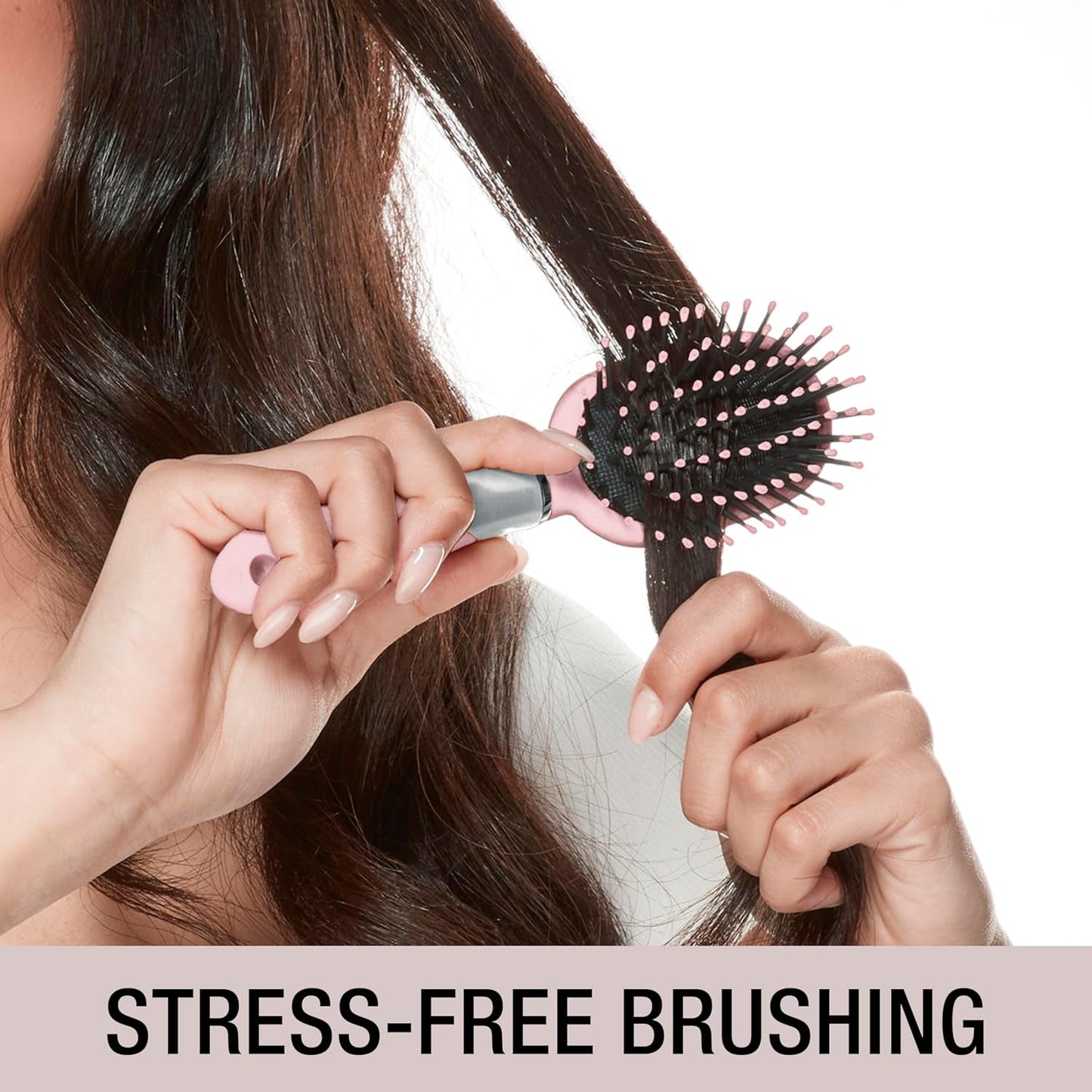 Velvet Touch Oval Cushion Hair Brush - Travel Hairbrush- Detangling - Curly or Straight Styles - Detangler Brushes - Women or Men - Colors at Random