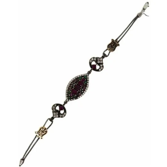 925 Sterling Silver Otantik Vintage CZ Bracelet -