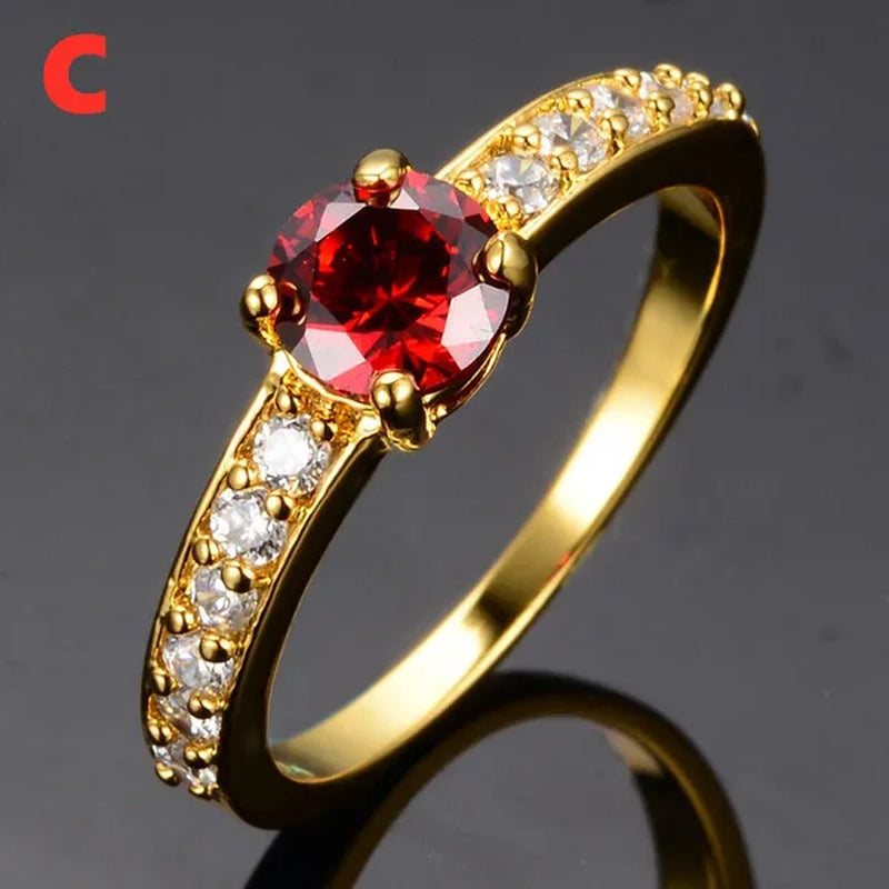 Exquisite Retro 18K Gold Natural Garnet Red Ruby Gemstone Ring Anniversary Gift Romantic Bride Engagement Wedding Party Bands Fine Jewelry - WORLD TIME VISITS