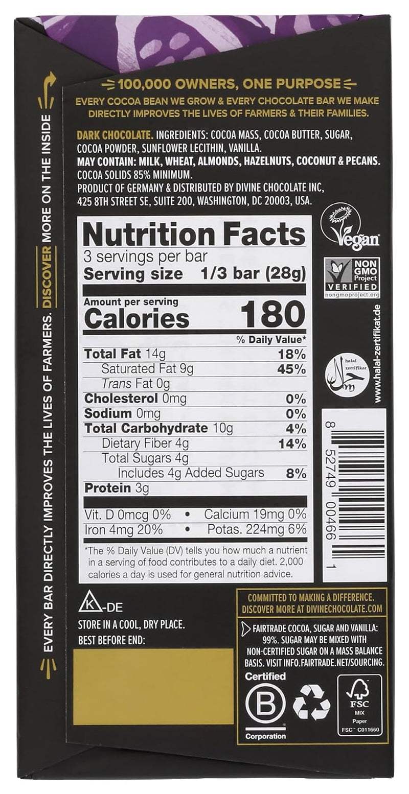 CHOCOLATE Chocolate, 85% Exquisitely Rich Dark Chocolate, 3 Oz