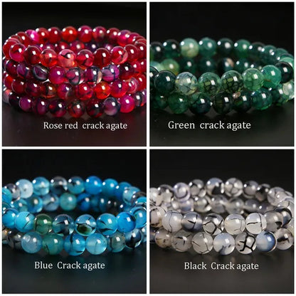 Hot Sale 6-8mm Unisex Natural Stone Bracelet Malachite/Tiger Eye/amethyst/agate/gemstone Bracelet Round Bead Elastic Bracelet Handmade Chakra Treatment Stone Jewelry Ladies Mens Girls
