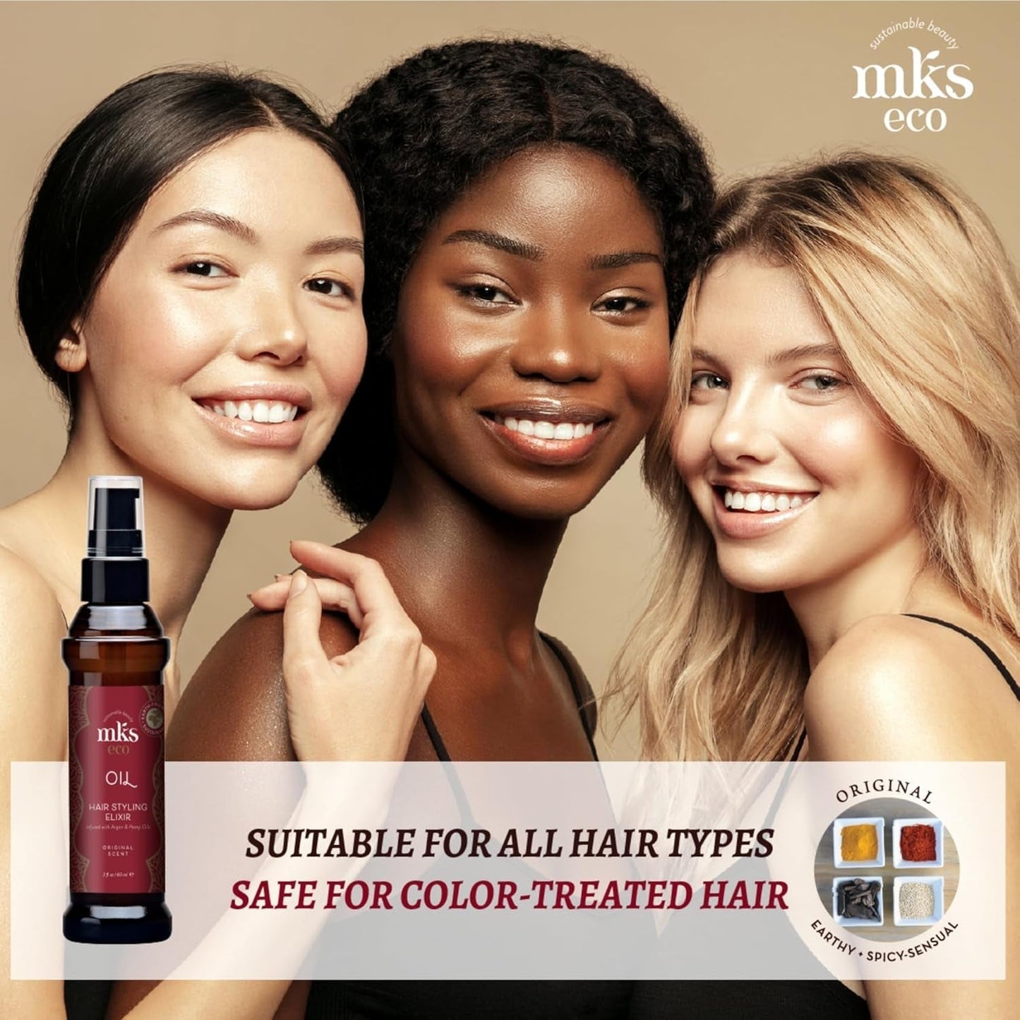 MKS Eco Oil - Hair Styling Elixir - Moroccan Argan Oil, Hemp Seed Oil - Moisturize & Nourish Hair, Control Frizz, Increase Smoothness - Vegan & Cruelty Free