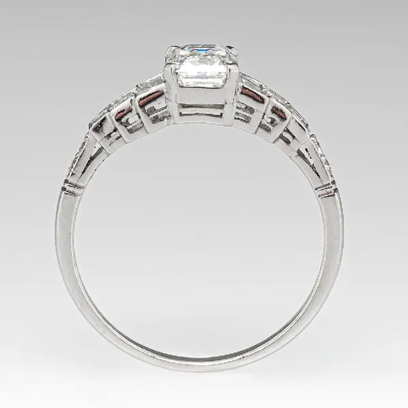 Square 925 Silver Plated Cubic Zirconia Ring Elegant Bridal Engagement Promise Rings Fashion Wedding Jewelry Party Gift
