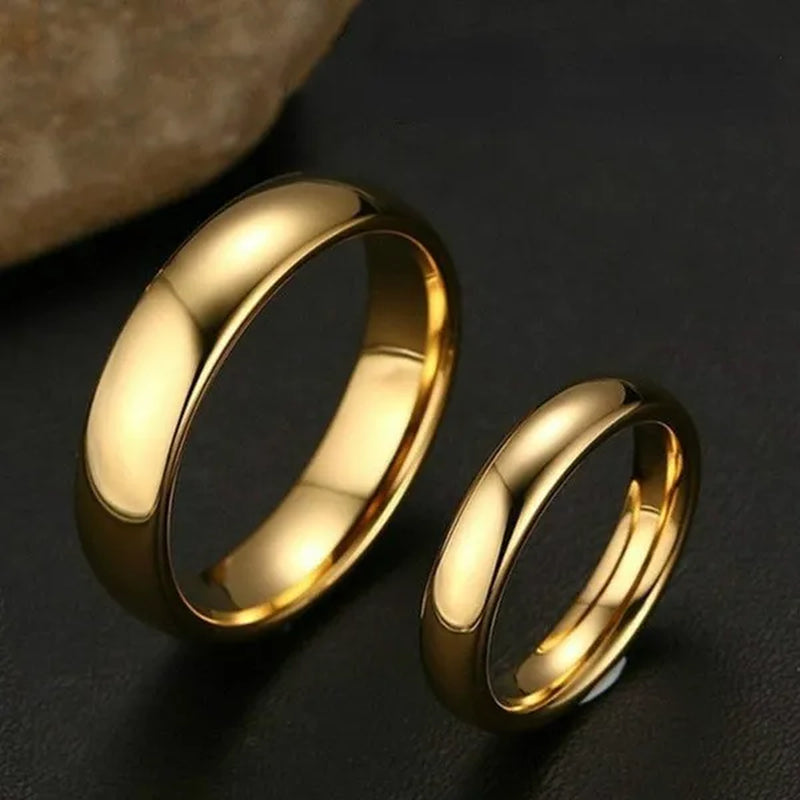 Couple Ring Simple Fashion Style Fine Jewelry Fashion Luxury Golden Engagement Wedding Ring Anniversary Gift Men and Women Ring