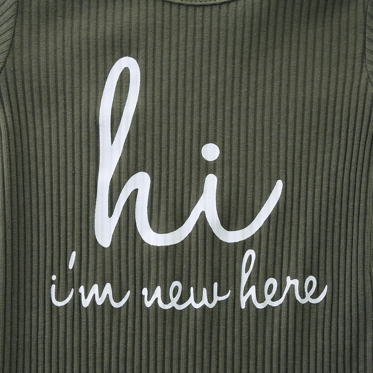 Unisex Newborn Baby Onesie Ribbed Romper Infant Long Sleeve Jumpsuit Hat and Gloves