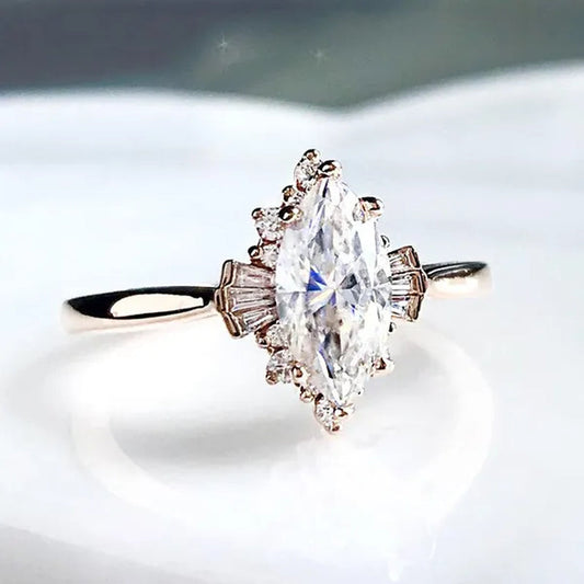 Vintage Ring, Marquise Engagement Ring, Marquise Ring, Art Deco Ring,Moissanite Ring,Diamond Ring,Vintage Engagement Ring Size 5-11 Bague Femme