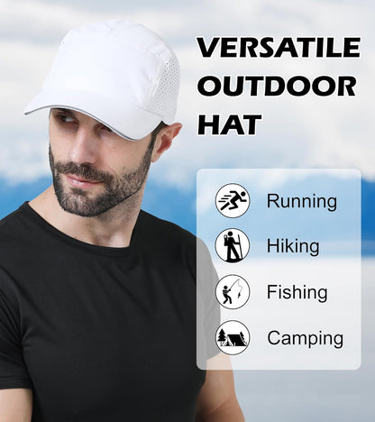 Cooling Breathable Mesh Sports Cap Lightweight Quick Dry Run Hat with Reflective Trim for Men Women Outdoor UPF 50+ Sun Hats