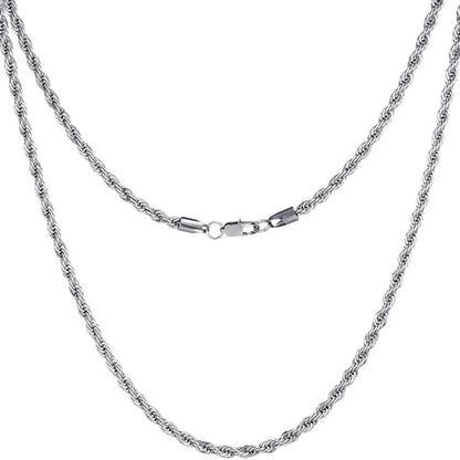 Diamond Cut 925 Sterling Silver Chain Rope Chain Italian Silver Necklace Chain for Women Men Super Shiny Durable 2MM-4MM