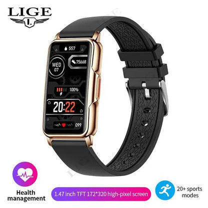 LIGE 2023 Newest 1.47-inch Full Touch Sports Smart Bracelet Watch for Men and Women Fitness Tracker Health Monitors IP67 Waterproof Smart Wristbands Montre Connecter