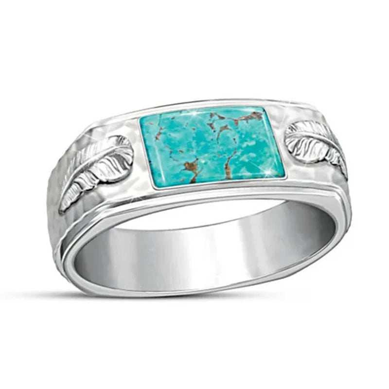 Sedona Canyon 925 Sterling Silver Genuine Turquoise Mens Ring Jewelry Accessories