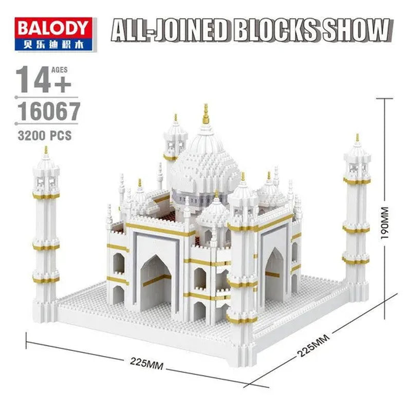 World Architecture Building Blocks Set Landmarks Diamond Blocks Toys (Height 20-40cm) Saint Basil's Cathedral, Big Ben, Taj Mahal, White House, Louvre Museum, Arc de Triomphe, London Bridge