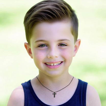 Valentines Day Gifts for Kids-Cross Necklace Gifts for Boys,Small Cross Pendant Necklace Religious First Communion Confirmation Baptism Jewelry Gifts