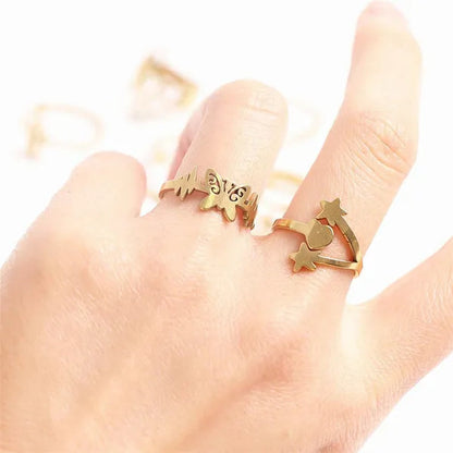 Pack of 20Pieces Womens Fashion Stainless Steel Mix Love Animal Heart Flower Style Diy Jewelry Hand Rings for Party Gifts Not Fade