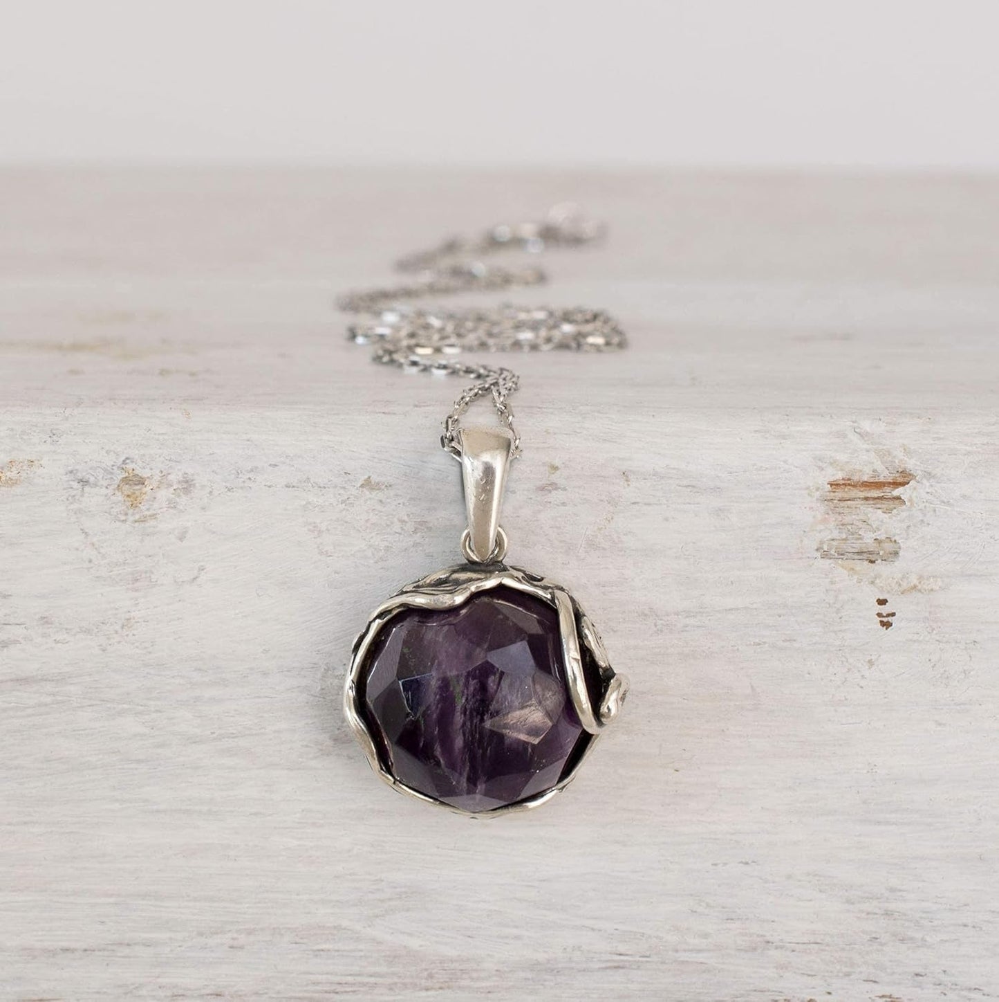 925 Sterling Silver Amethyst Necklaces for Women - February Birthstone - Silver Pendant Necklaces - Statement Necklace Silver - Everyday Jewelry Silver - Necklace Amethyst
