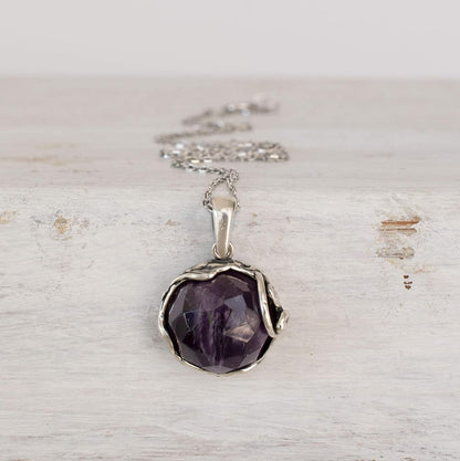 925 Sterling Silver Amethyst Necklaces for Women - February Birthstone - Silver Pendant Necklaces - Statement Necklace Silver - Everyday Jewelry Silver - Necklace Amethyst